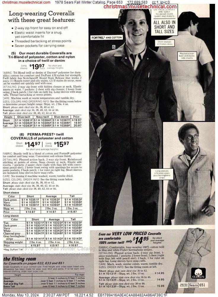 1978 Sears Fall Winter Catalog, Page 653