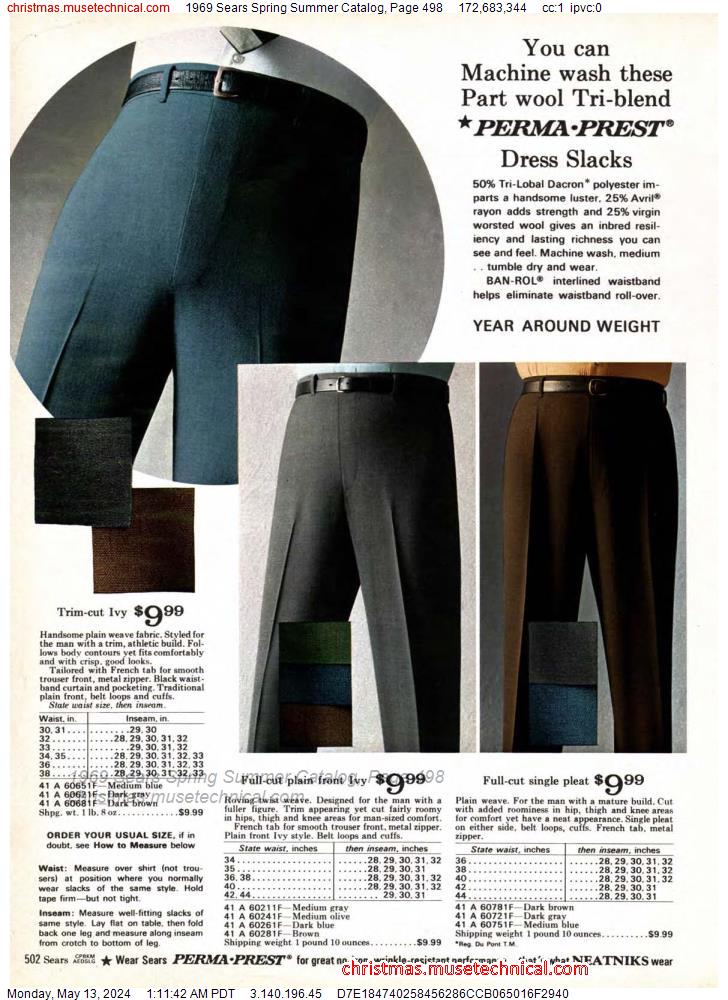 1969 Sears Spring Summer Catalog, Page 498