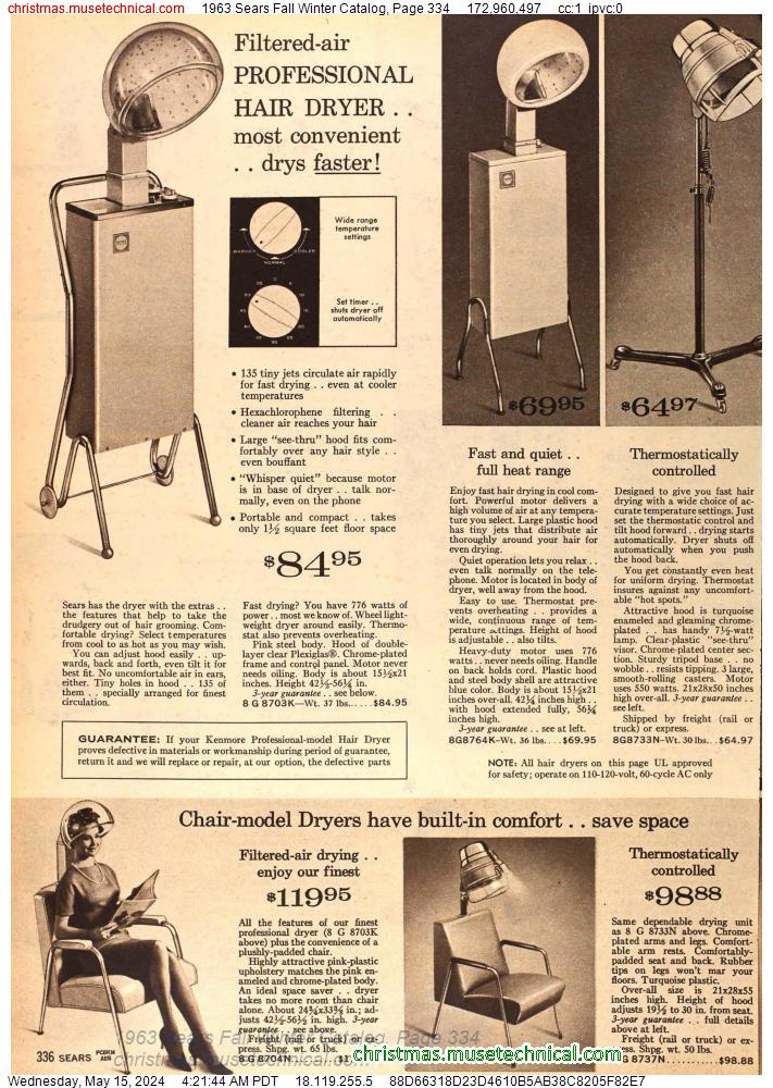1963 Sears Fall Winter Catalog, Page 334