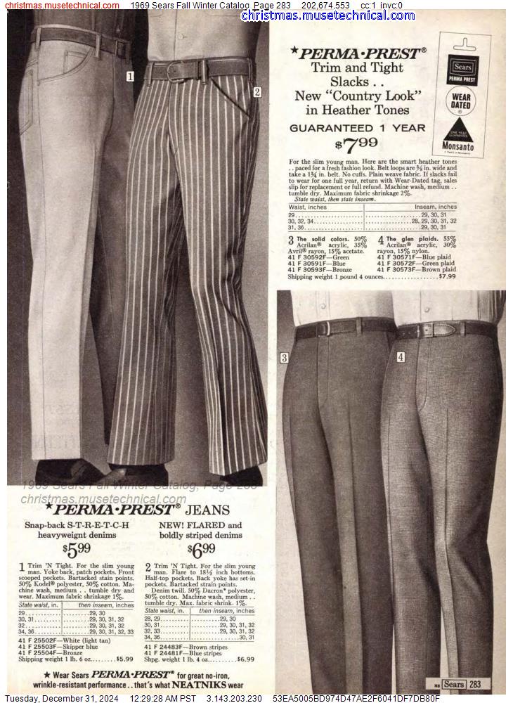 1969 Sears Fall Winter Catalog, Page 283