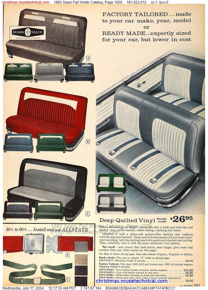 1962 Sears Fall Winter Catalog, Page 1029