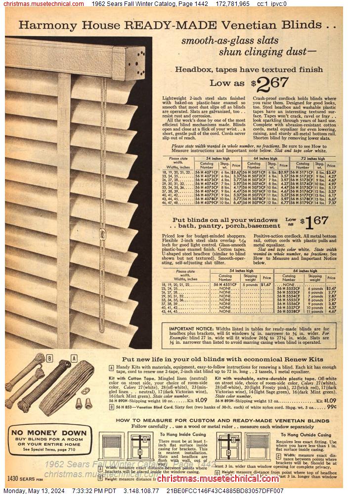 1962 Sears Fall Winter Catalog, Page 1442