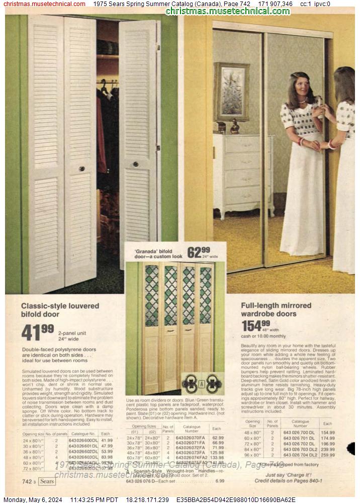1975 Sears Spring Summer Catalog (Canada), Page 742