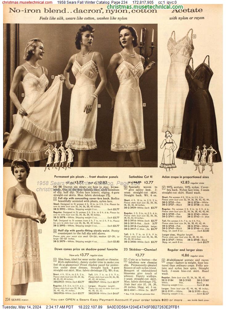 1958 Sears Fall Winter Catalog, Page 234