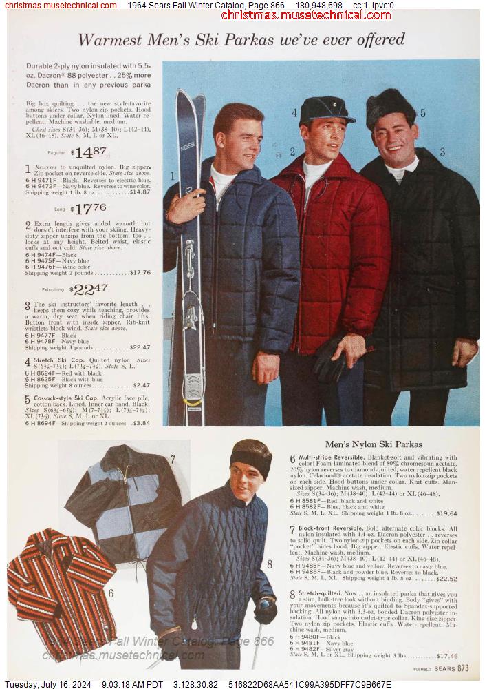 1964 Sears Fall Winter Catalog, Page 866