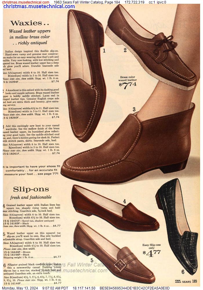 1963 Sears Fall Winter Catalog, Page 184