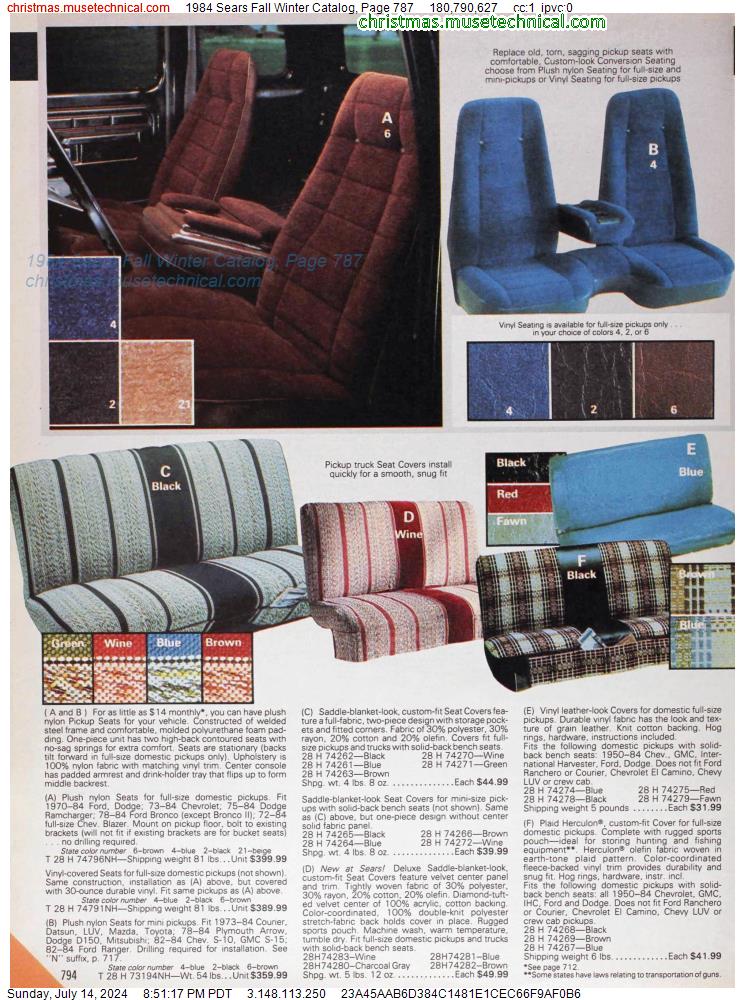 1984 Sears Fall Winter Catalog, Page 787