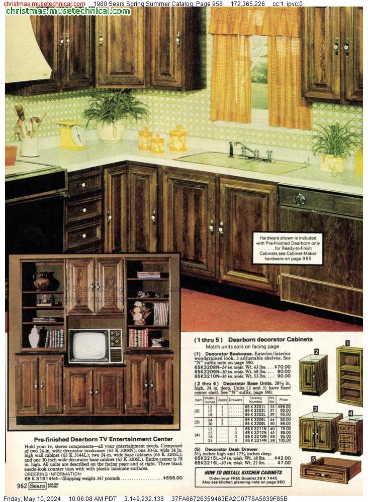 1980 Sears Spring Summer Catalog, Page 958