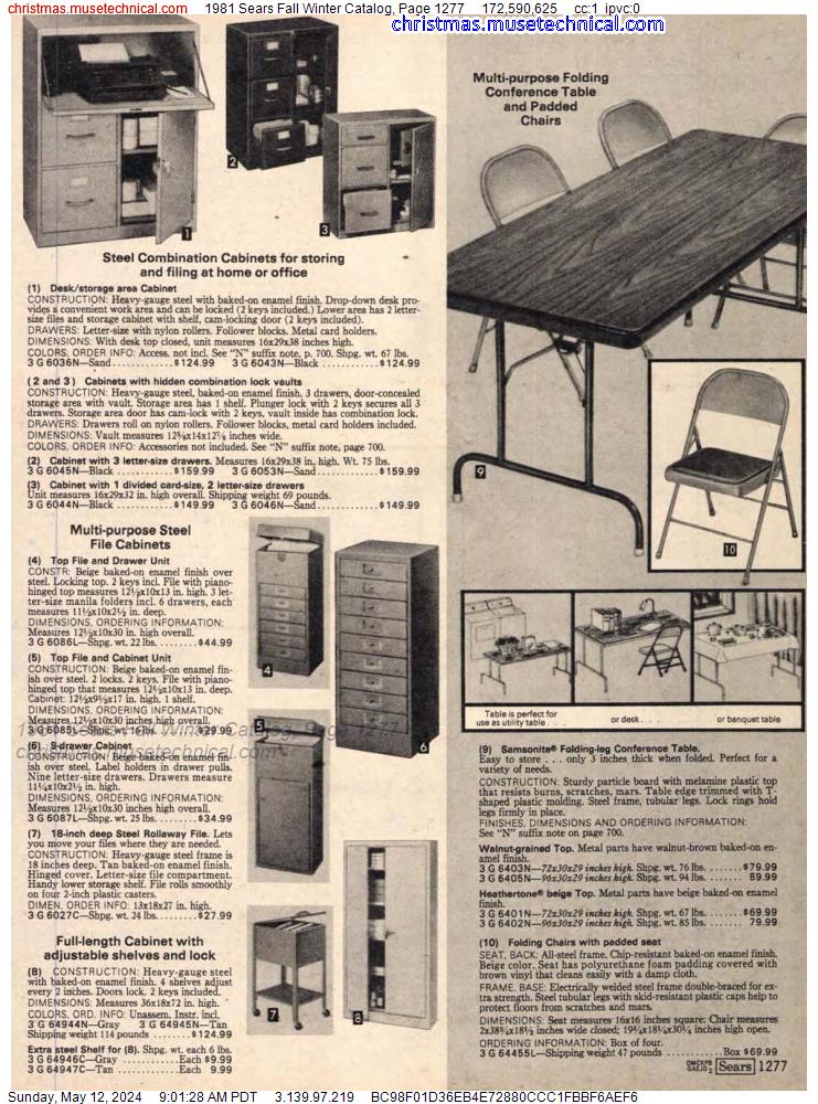 1981 Sears Fall Winter Catalog, Page 1277