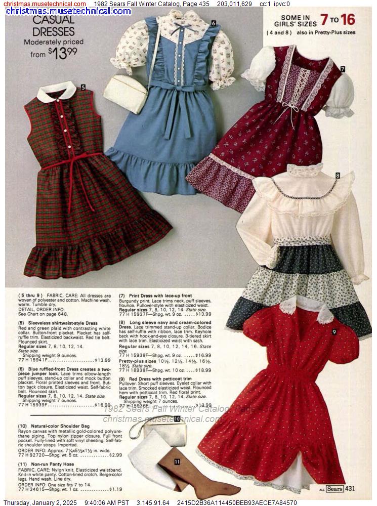 1982 Sears Fall Winter Catalog, Page 435