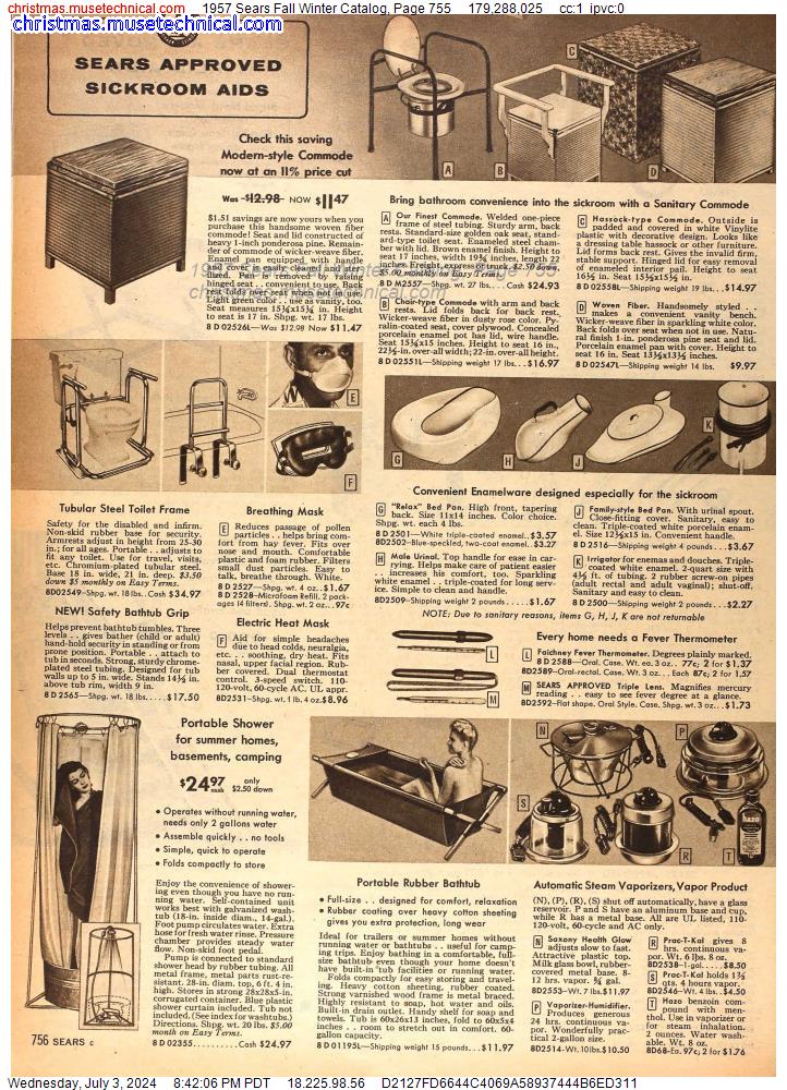 1957 Sears Fall Winter Catalog, Page 755