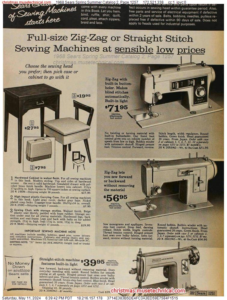 1968 Sears Spring Summer Catalog 2, Page 1257