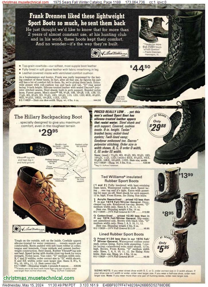 1975 Sears Fall Winter Catalog, Page 1188