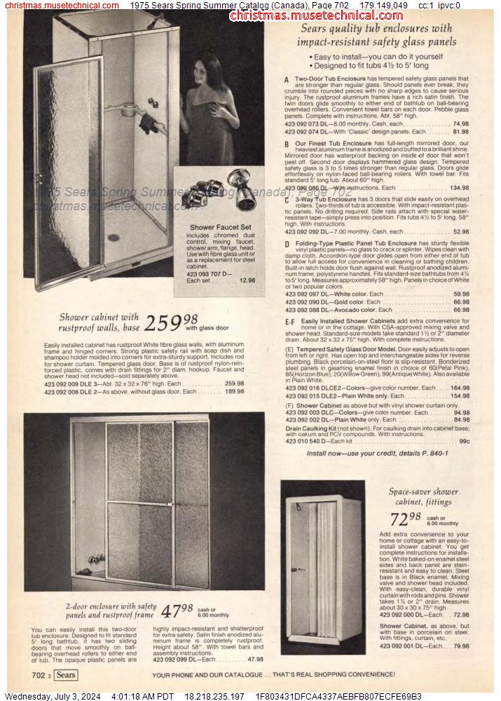 1975 Sears Spring Summer Catalog (Canada), Page 702