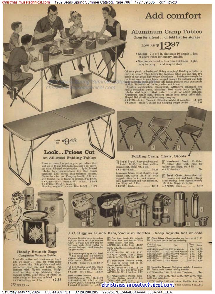 1962 Sears Spring Summer Catalog, Page 706