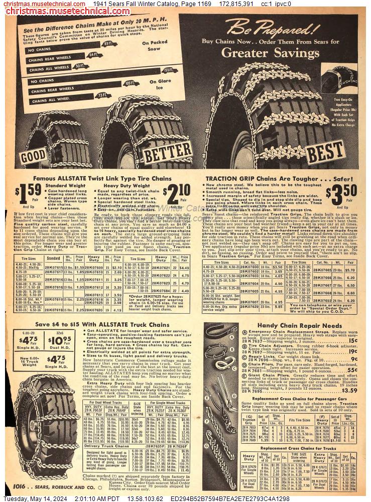 1941 Sears Fall Winter Catalog, Page 1169