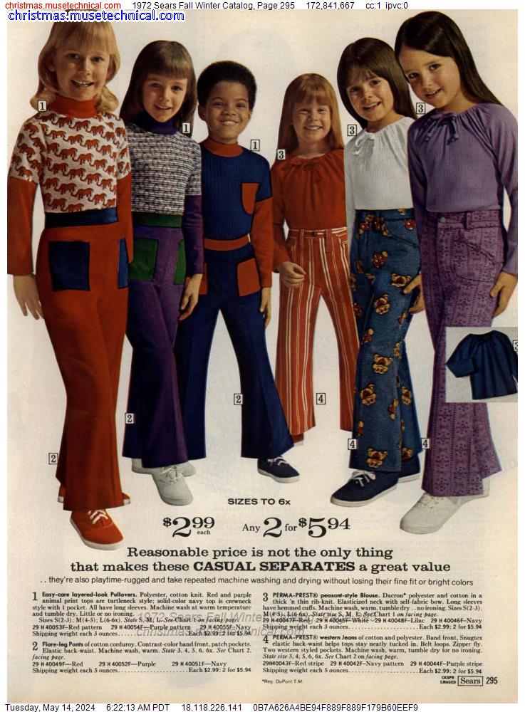 1972 Sears Fall Winter Catalog, Page 295