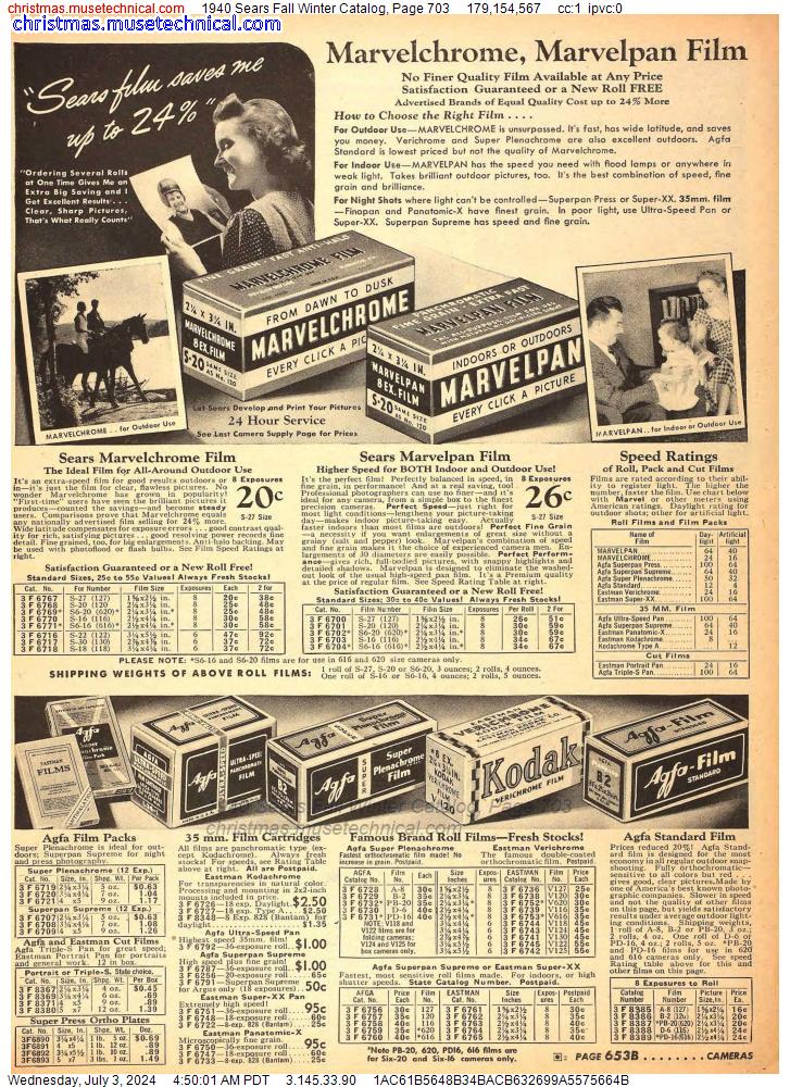 1940 Sears Fall Winter Catalog, Page 703
