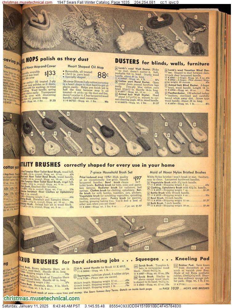 1947 Sears Fall Winter Catalog, Page 1035