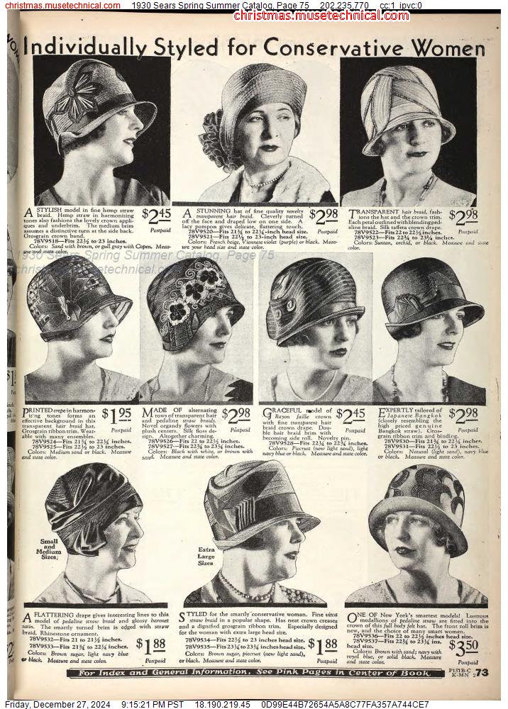 1930 Sears Spring Summer Catalog, Page 75