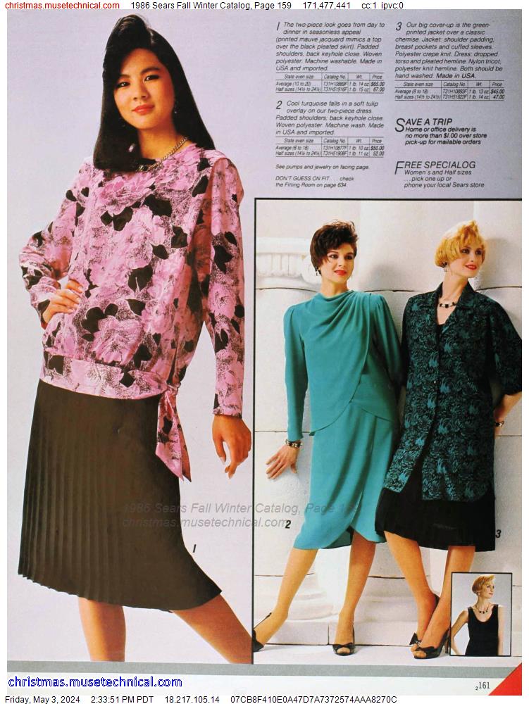 1986 Sears Fall Winter Catalog, Page 159