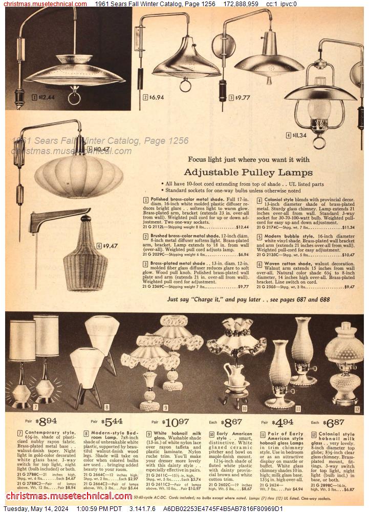 1961 Sears Fall Winter Catalog, Page 1256