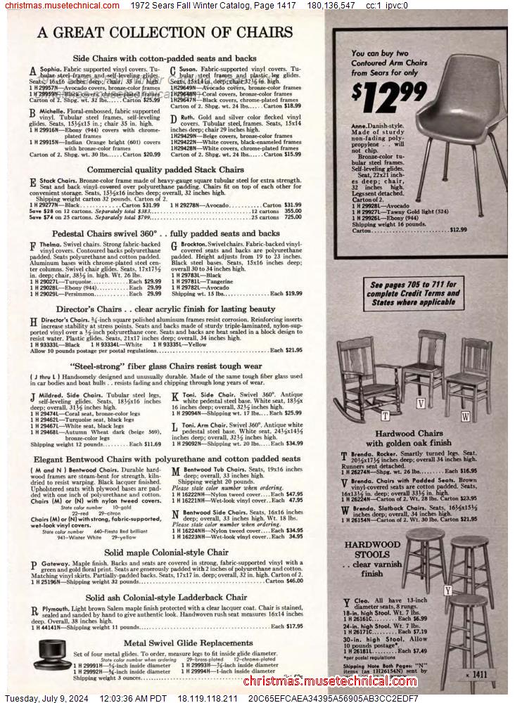 1972 Sears Fall Winter Catalog, Page 1417