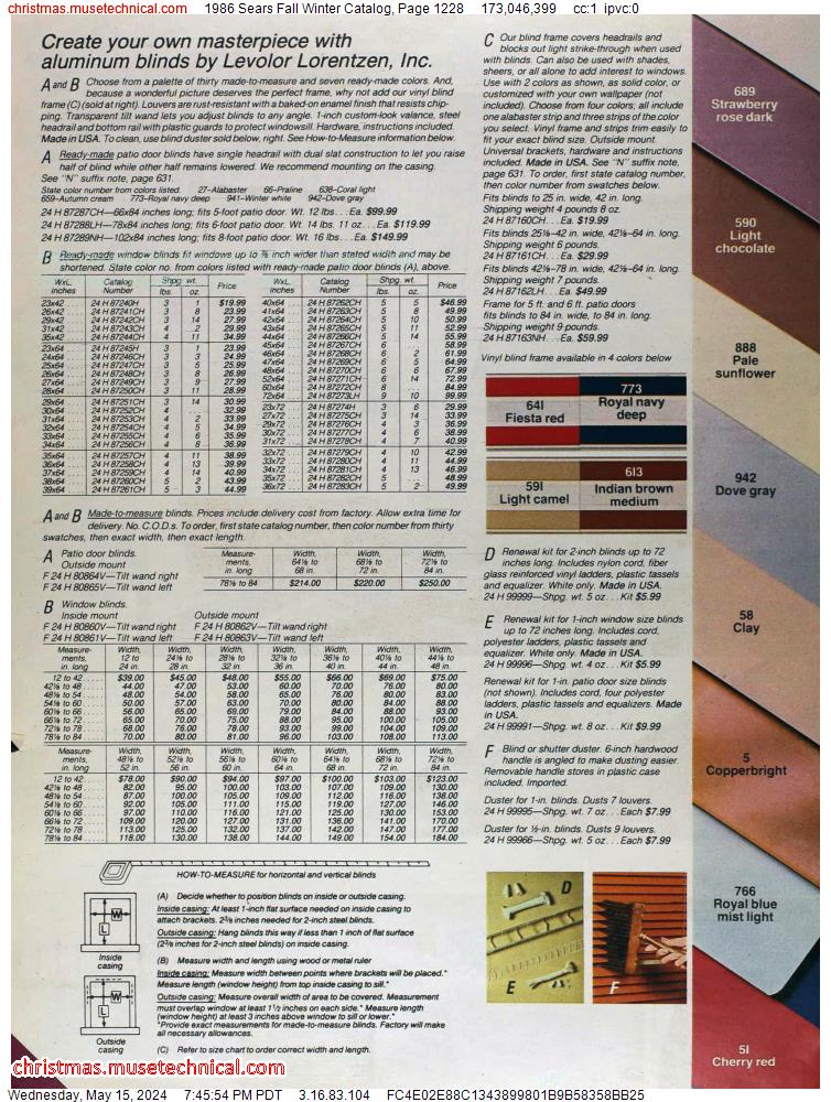 1986 Sears Fall Winter Catalog, Page 1228