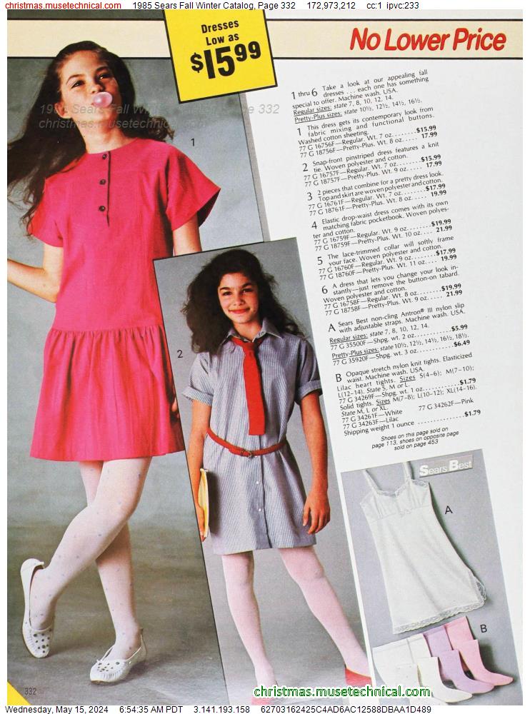 1985 Sears Fall Winter Catalog, Page 332