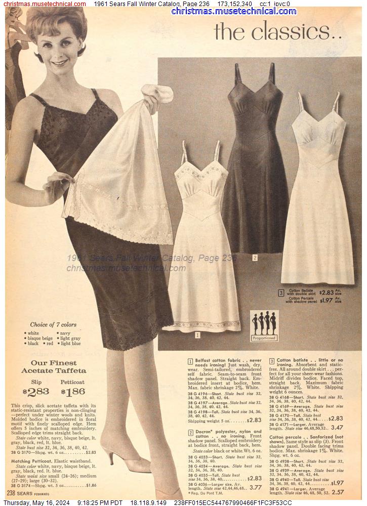 1961 Sears Fall Winter Catalog, Page 236