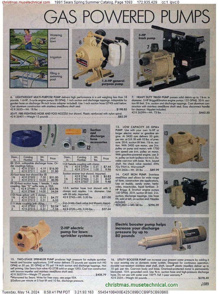 1991 Sears Spring Summer Catalog, Page 1093