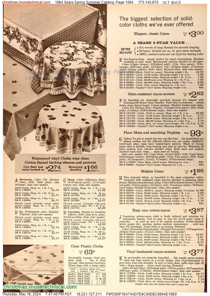1964 Sears Spring Summer Catalog, Page 1564