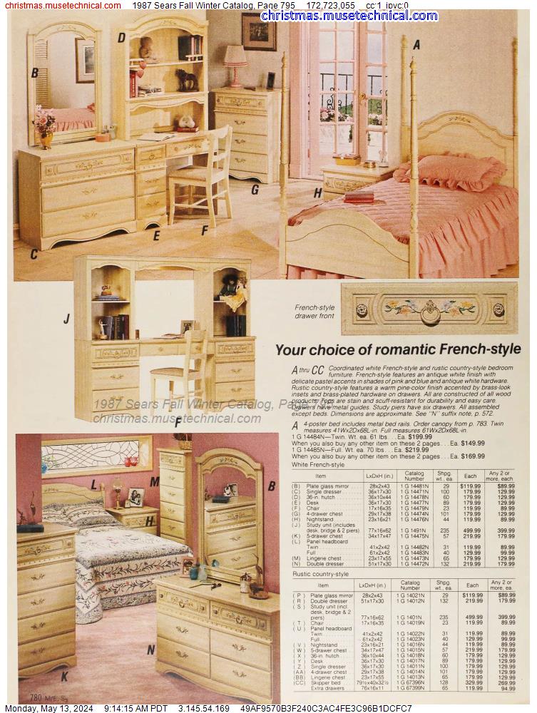 1987 Sears Fall Winter Catalog, Page 795