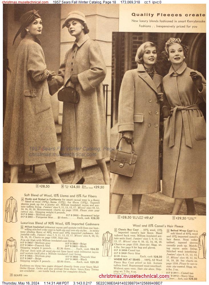 1957 Sears Fall Winter Catalog, Page 18