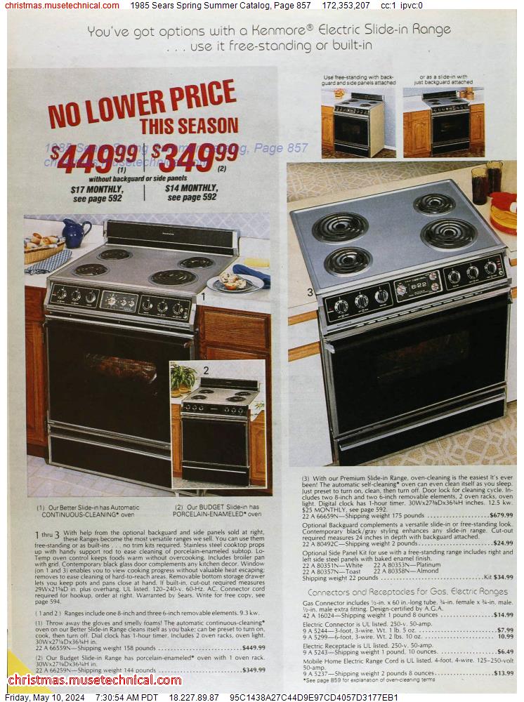 1985 Sears Spring Summer Catalog, Page 857