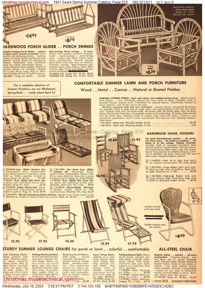1951 Sears Spring Summer Catalog, Page 570