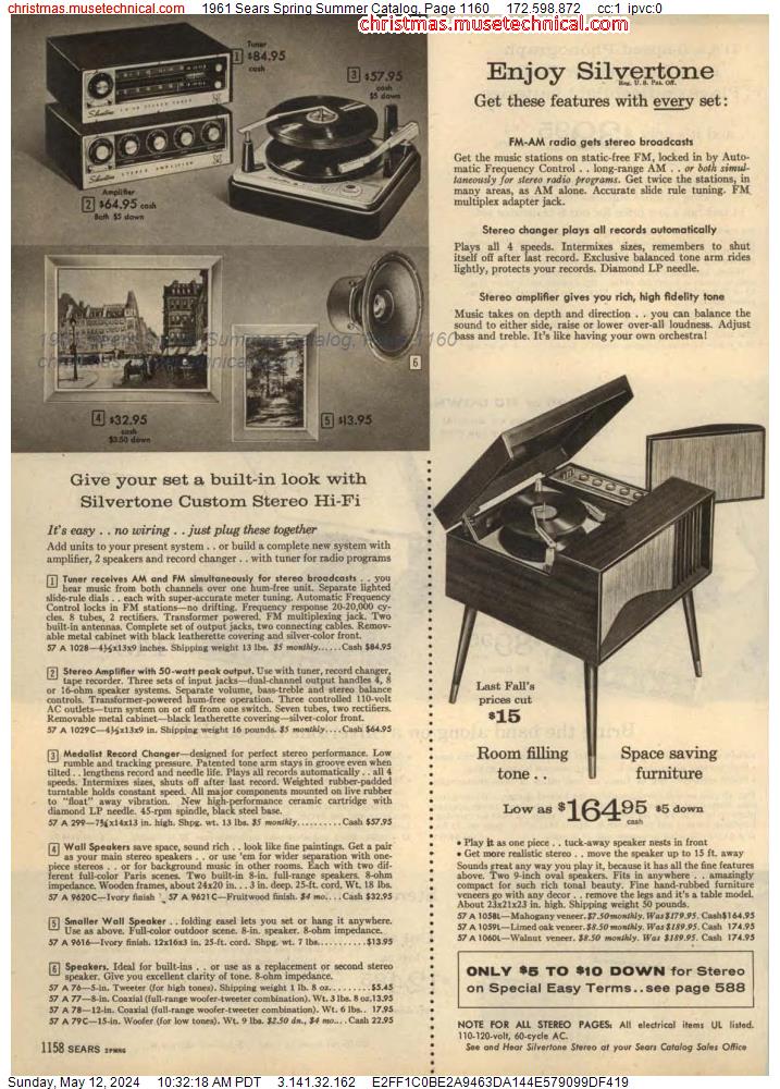 1961 Sears Spring Summer Catalog, Page 1160