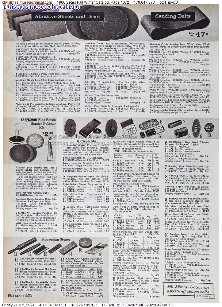1966 Sears Fall Winter Catalog, Page 1072