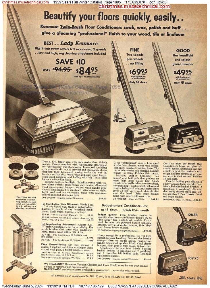 1959 Sears Fall Winter Catalog, Page 1095