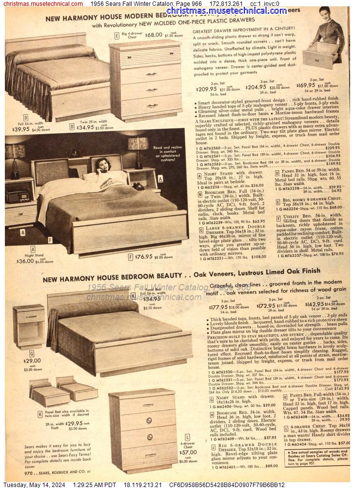 1956 Sears Fall Winter Catalog, Page 966