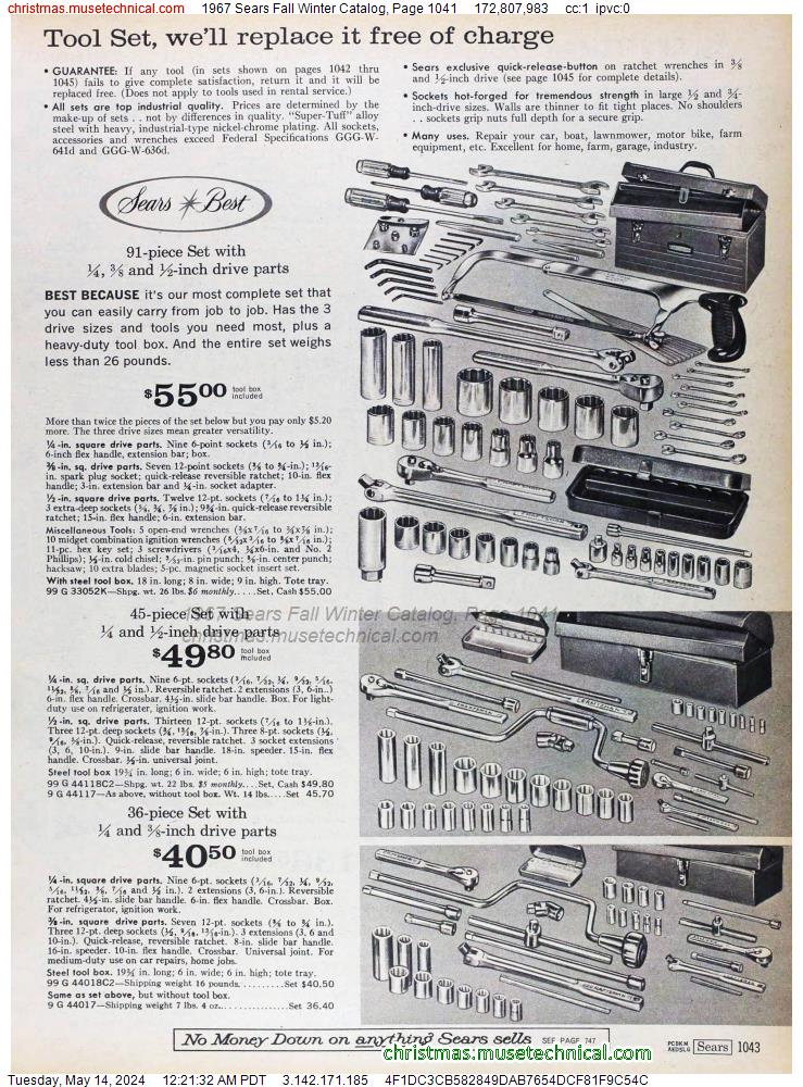1967 Sears Fall Winter Catalog, Page 1041