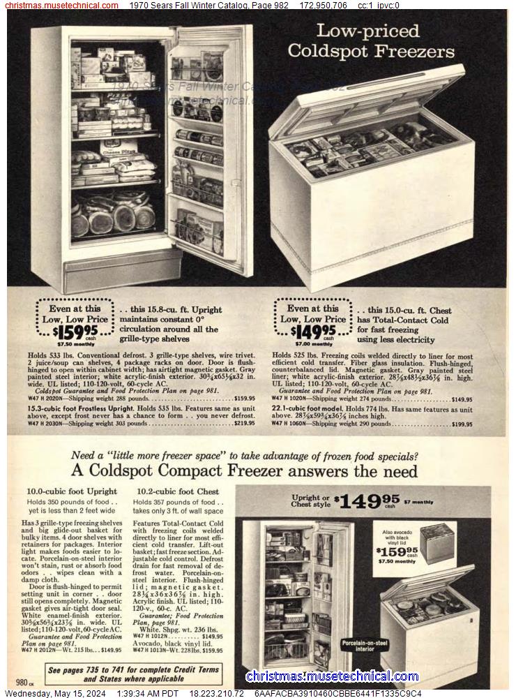 1970 Sears Fall Winter Catalog, Page 982
