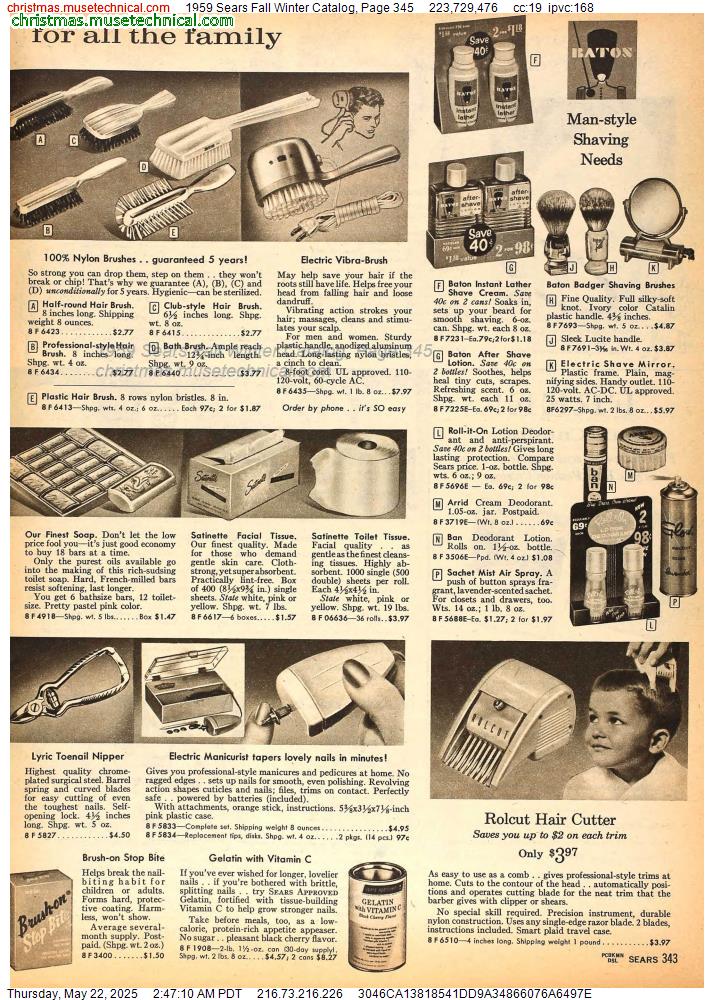 1959 Sears Fall Winter Catalog, Page 345