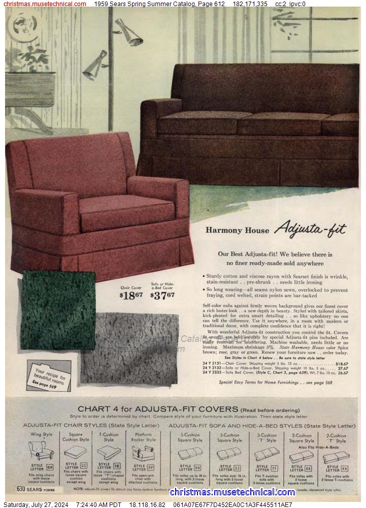 1959 Sears Spring Summer Catalog, Page 612