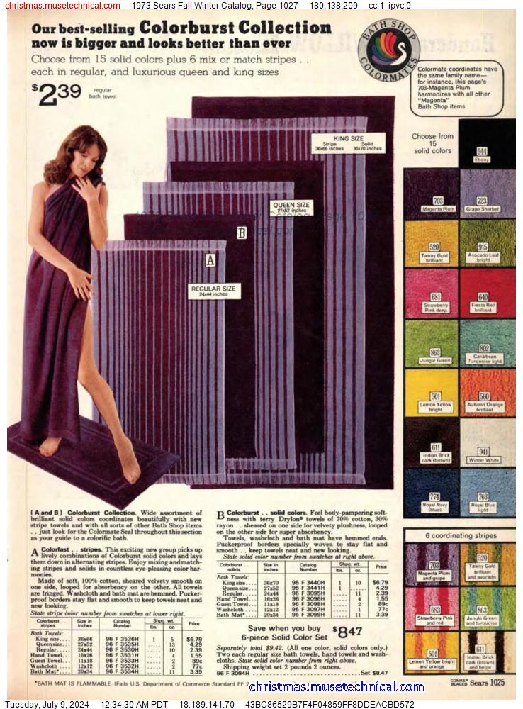 1973 Sears Fall Winter Catalog, Page 1027
