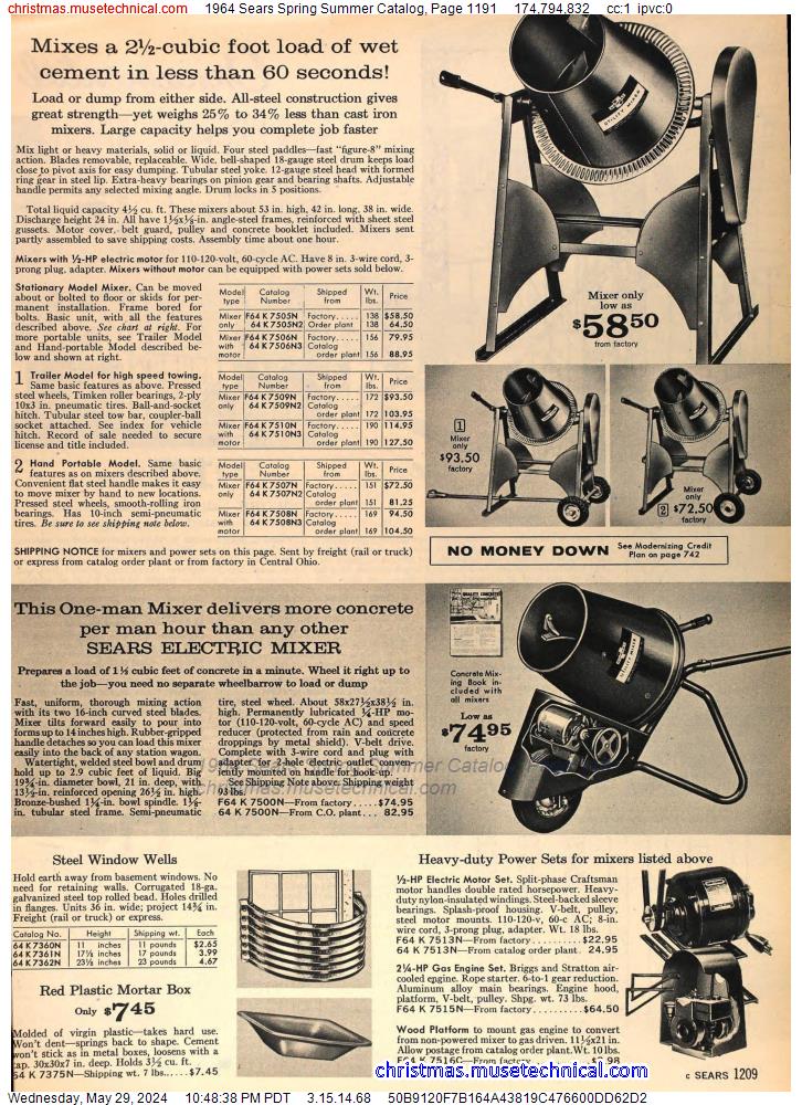 1964 Sears Spring Summer Catalog, Page 1191