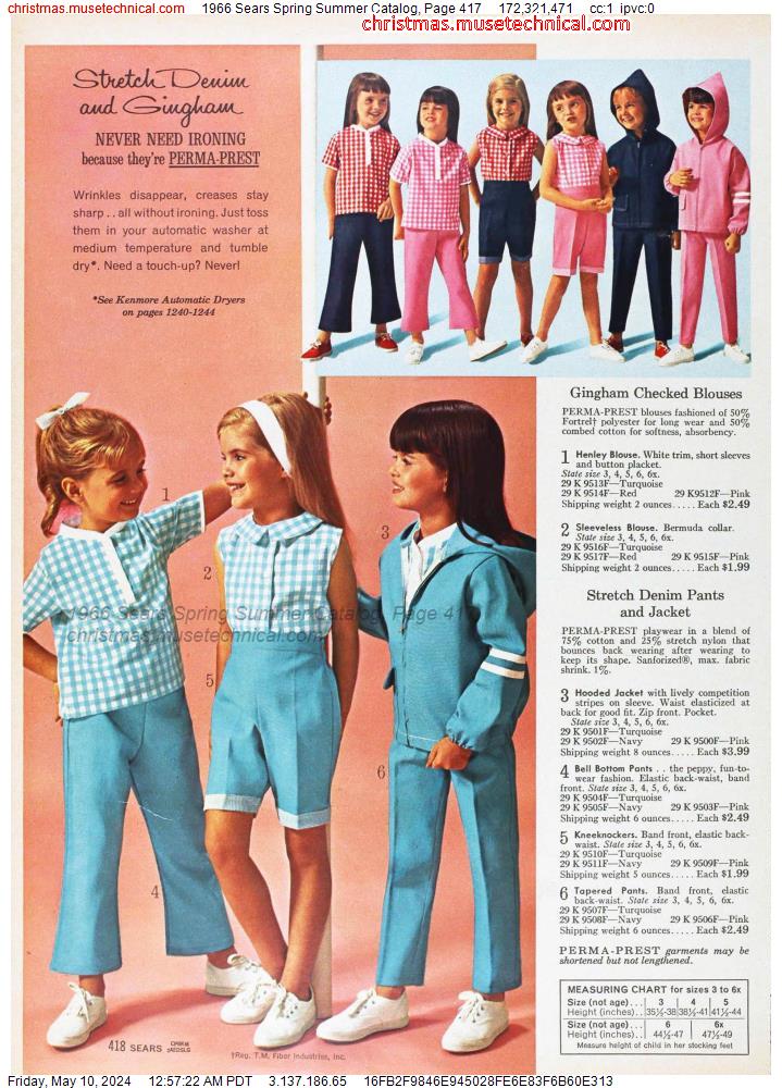 1966 Sears Spring Summer Catalog, Page 417