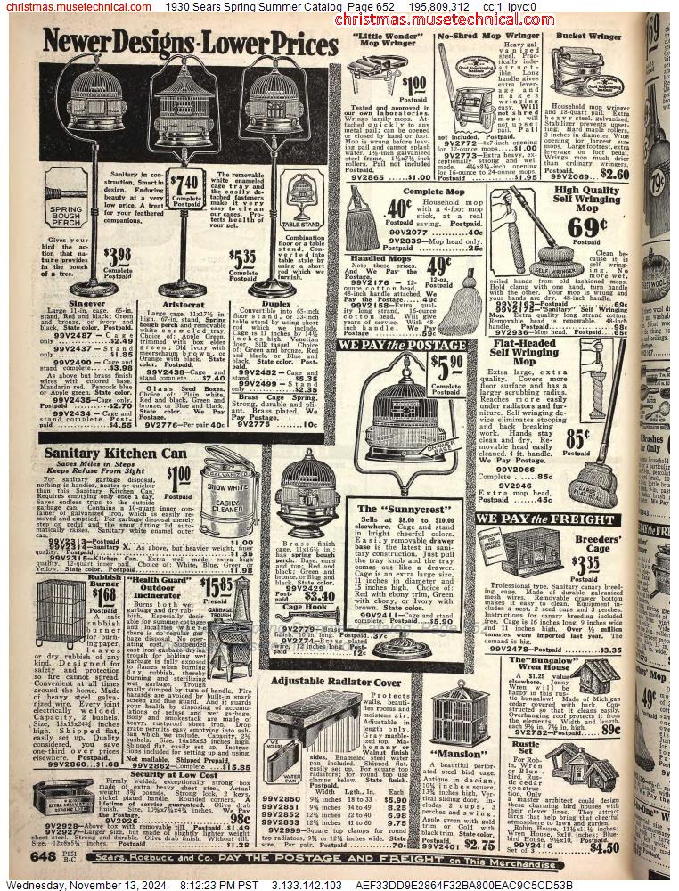 1930 Sears Spring Summer Catalog, Page 652