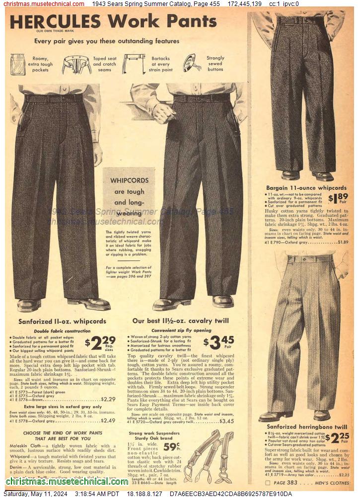 1943 Sears Spring Summer Catalog, Page 455