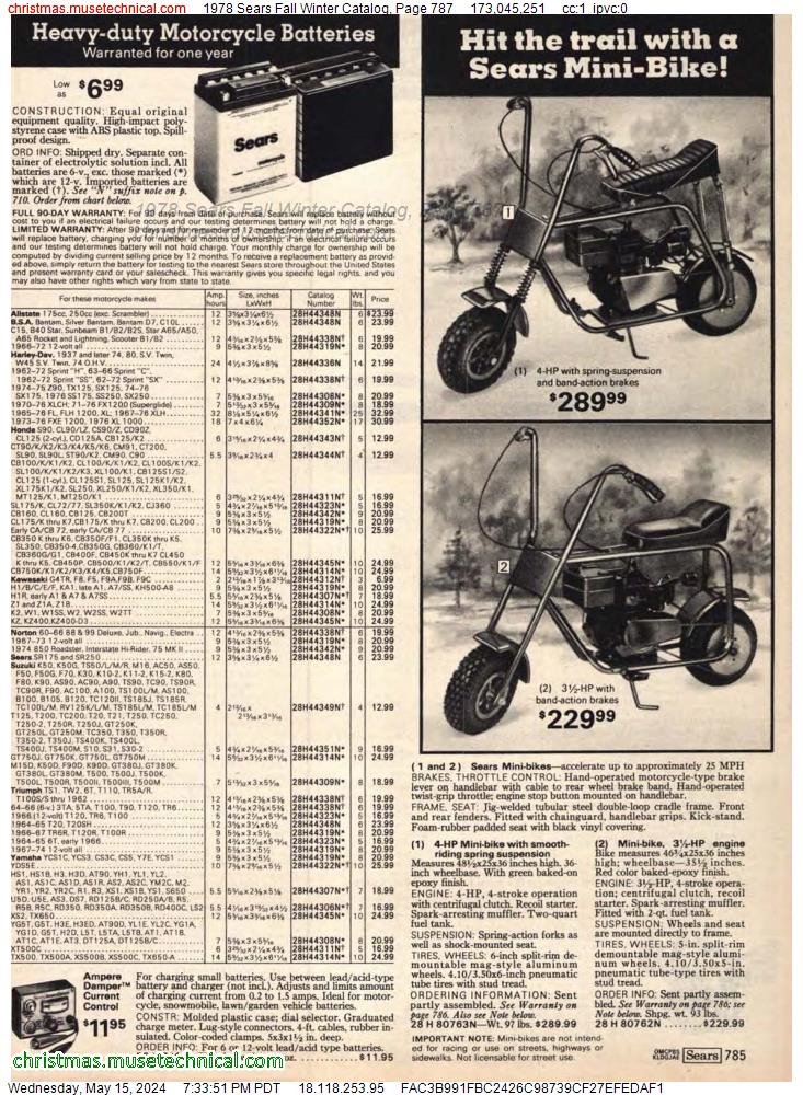 1978 Sears Fall Winter Catalog, Page 787
